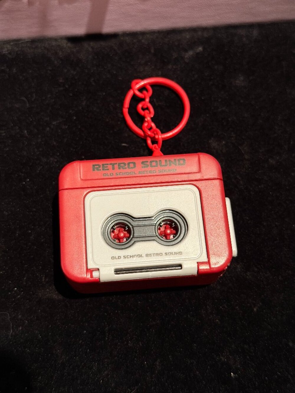 Mini red keychain vintage radio recorder